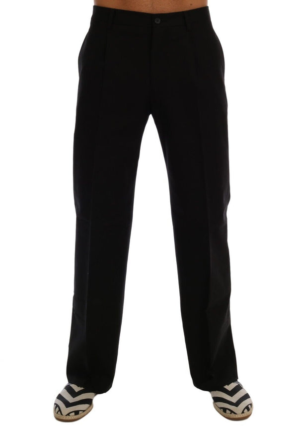 Elegantes pantalones elásticos de algodón negro