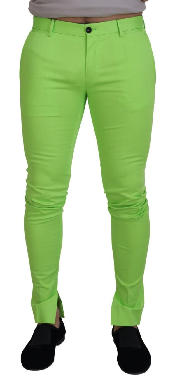 Eleganti chino di cotone verde chiaro