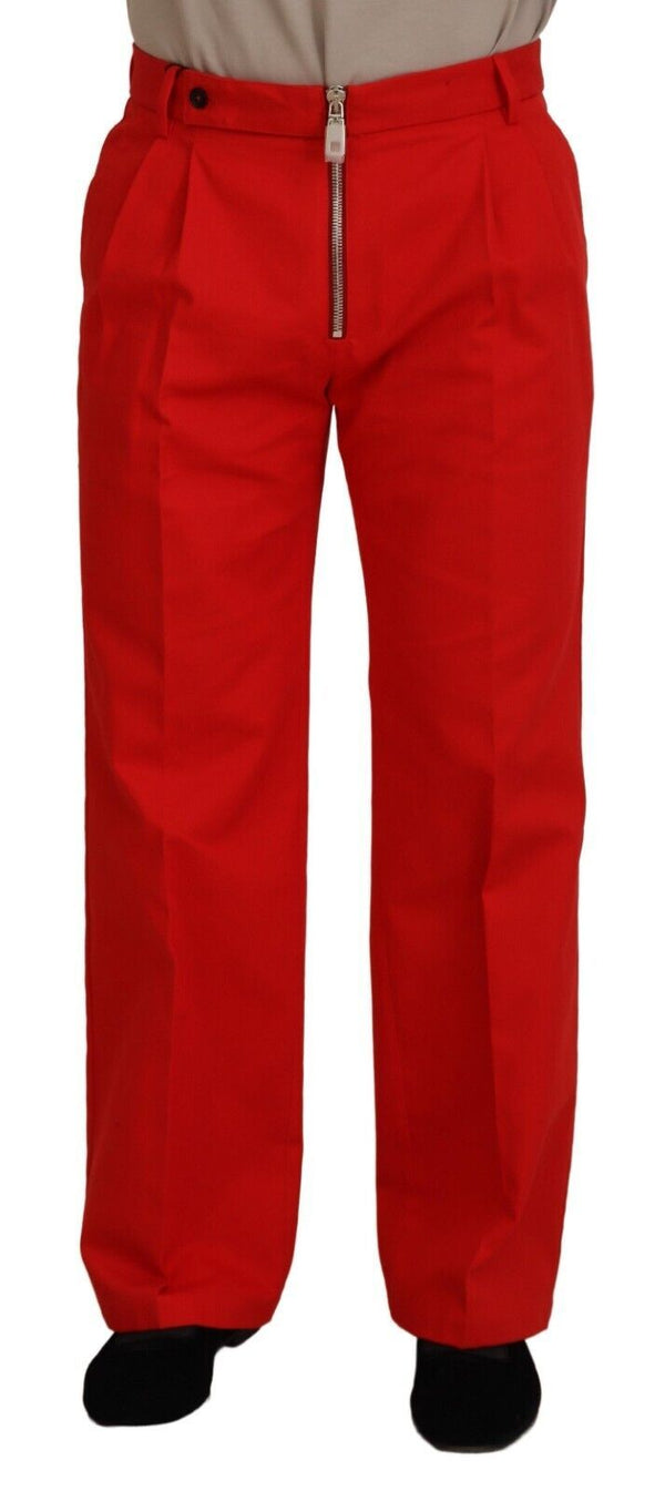 Impresionantes pantalones de algodón de la línea principal roja