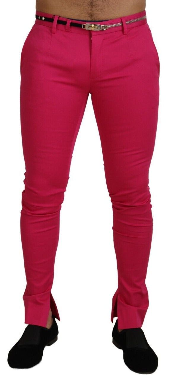 Pantalones de mezcla de algodón rosa elegante