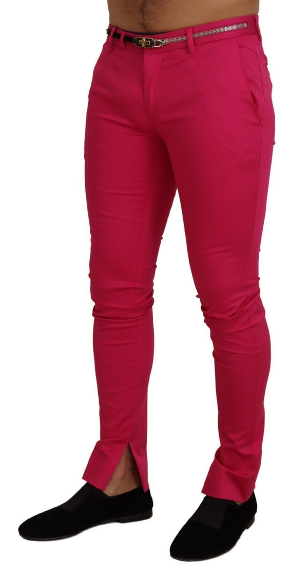 Pantaloni di miscela di cotone rosa chic