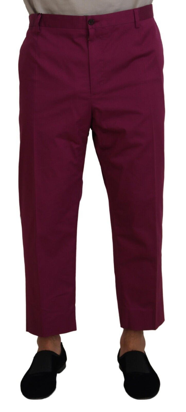 Pantalon élégant en coton magenta