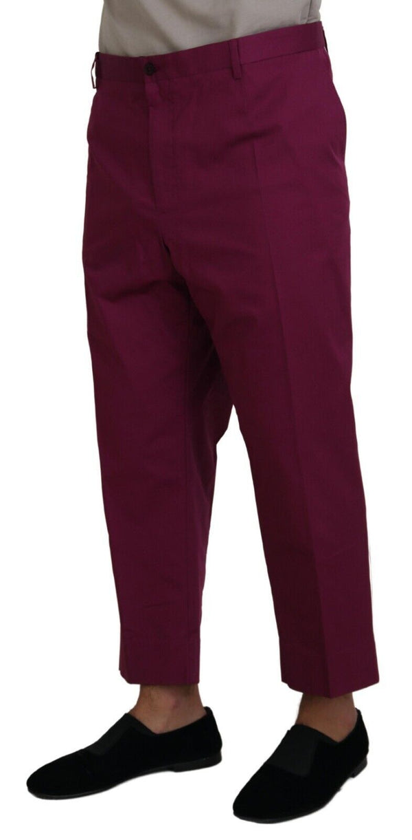 Elegantes pantalones de algodón magenta