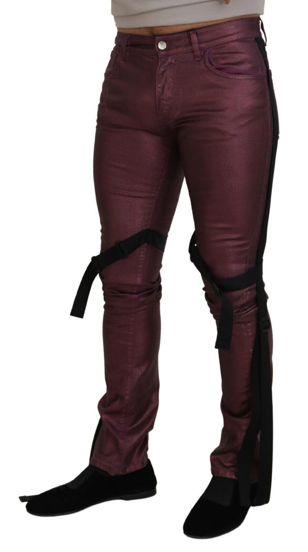 Pantalon en coton magenta élégant