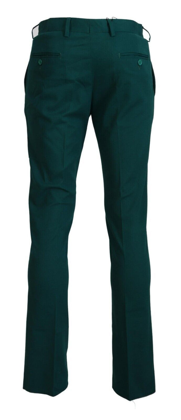 Pantalon en coton vert sur mesure élégamment sur mesure