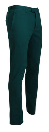 Pantalon en coton vert sur mesure élégamment sur mesure