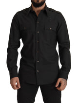 Elegant Slim Fit Dark Green Cotton Shirt