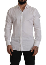 Elegante camicia di abito in cotone bianco