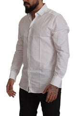 Elegante camisa de vestir de algodón blanco