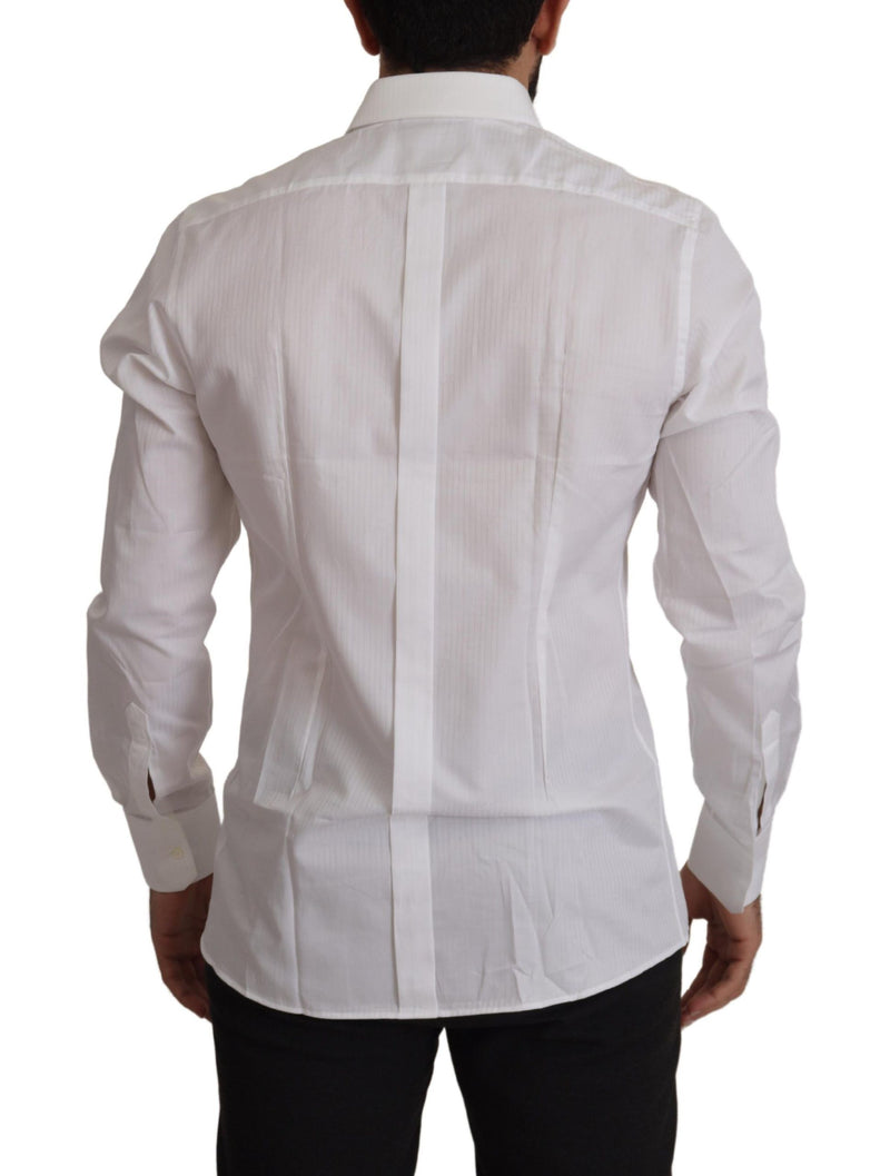 Elegante camicia di abito in cotone bianco