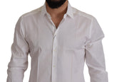 Elegante camicia di abito in cotone bianco