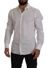 Elegante camicia di abito in cotone bianco