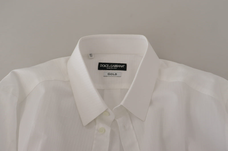 Elegant White Cotton Dress Shirt