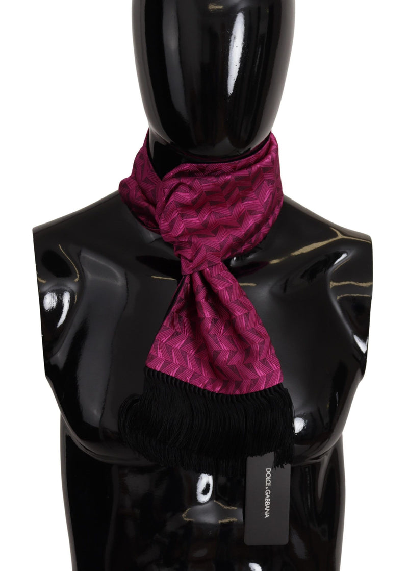 Élégant Magenta Silk Men's Scarf Wrap