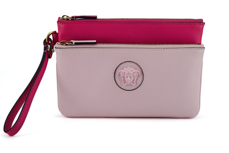 Elegante clutch di custodia in pelle rosa