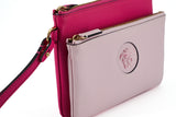 Elegante clutch di custodia in pelle rosa