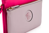 Elegante clutch di custodia in pelle rosa