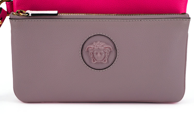 Elegante clutch di custodia in pelle rosa