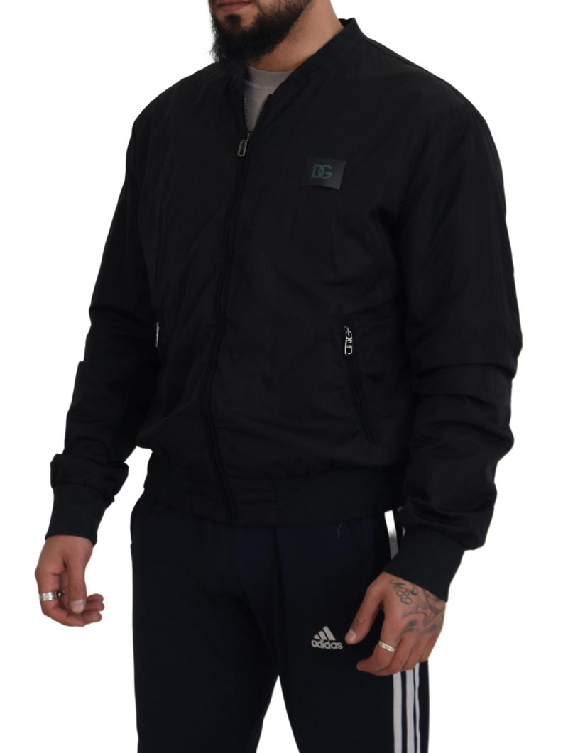 Elegante schwarze Bomberjacke