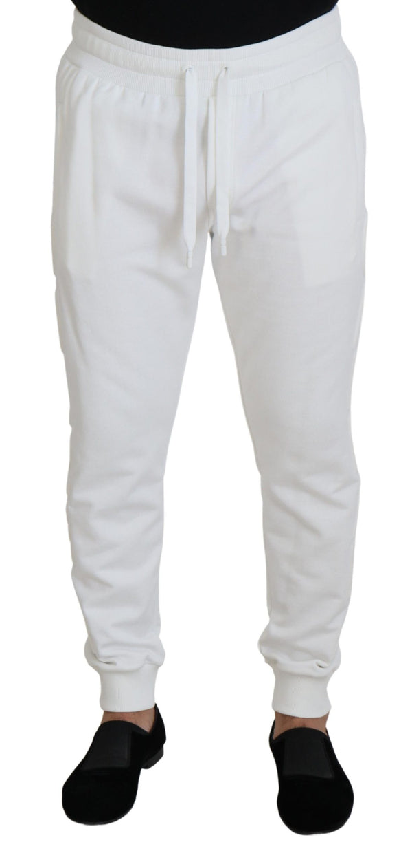 Pantalon de survêtement en coton blanc élégant