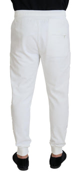 Eleganti pantaloni della tuta in cotone bianco