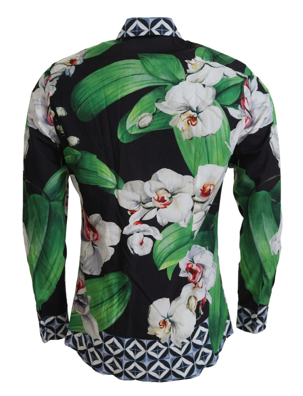 Chemise robe à élégance florale slim fit