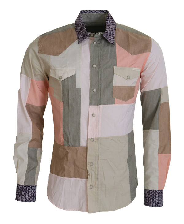 Elegante camicia casual multicolore slim in forma