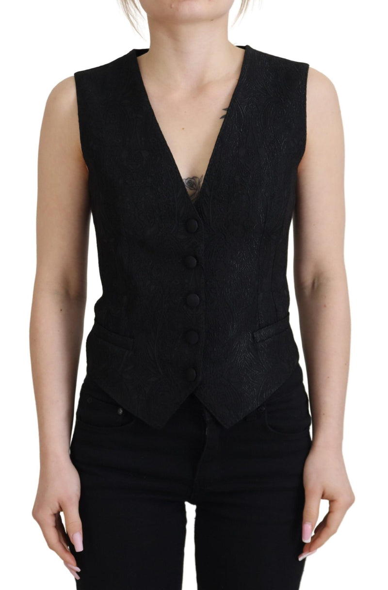 Élégant gilet de gilet de gilet de mélange noir