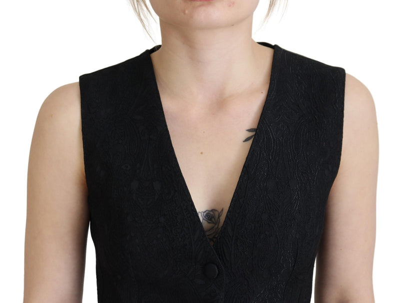 Élégant gilet de gilet de gilet de mélange noir