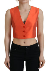 Gilet de soie orange élégant