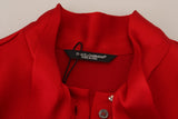 Elegante blusa de cuello ascot rojo