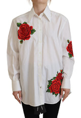 Shirt de mélange de soie brodé élégant floral