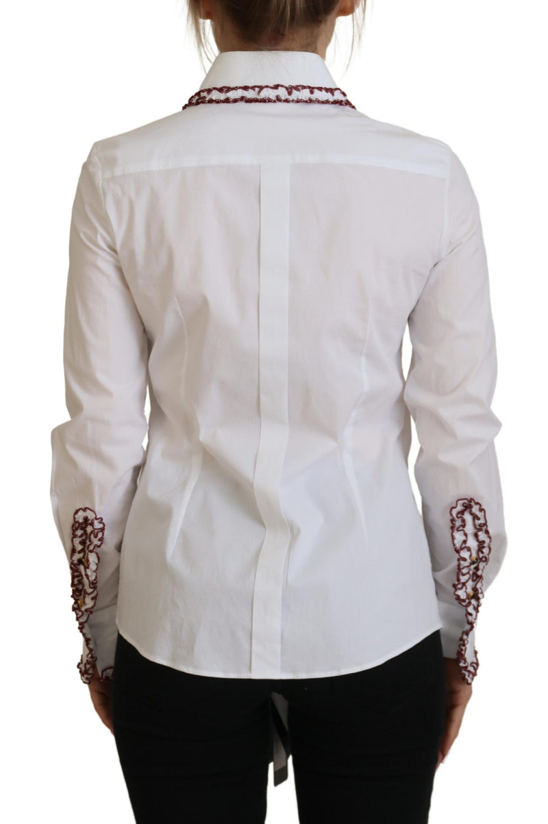 Elegante top de polo de algodón blanco