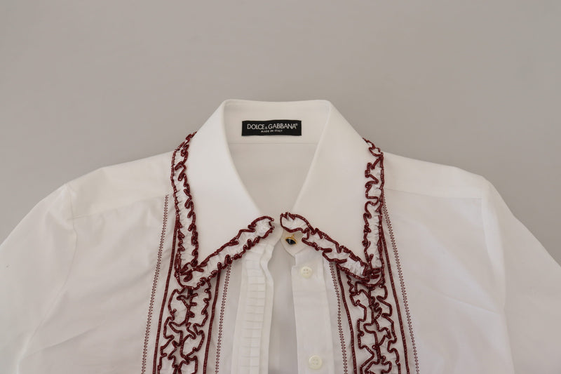 Elegante top de polo de algodón blanco