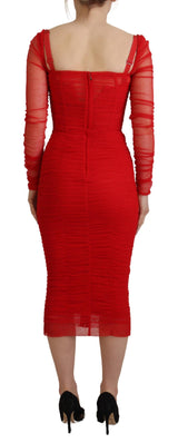 Vestido de vaina roja roja roja