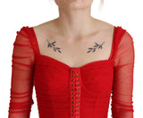 Élégant robe de gaine rouge corporel