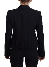 Elegante blazer di lana tratto nero