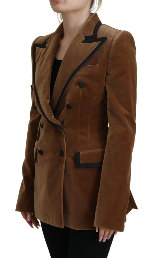 Κομψό διπλό Breded Brown Blazer σακάκι