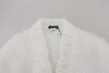 Κομψό White Long Sleeve Cardigan Jacket