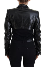 Elegante, geschnittene schwarze Designerjacke