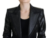 Elegante, geschnittene schwarze Designerjacke