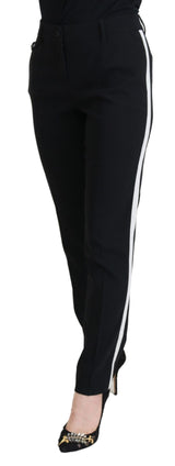 Elegantes pantalones negros de lana