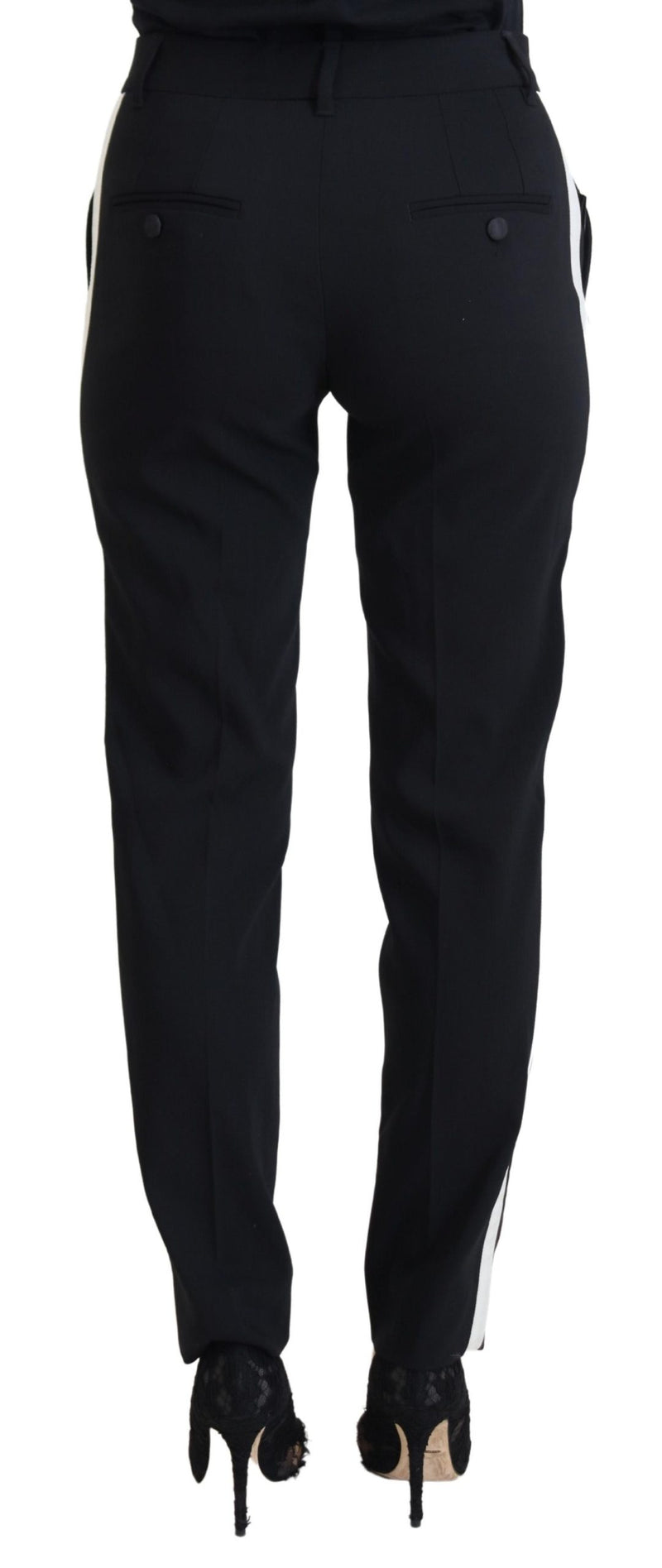 Elegantes pantalones negros de lana