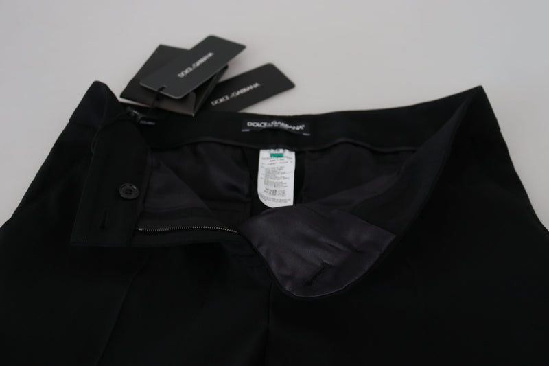 Elegantes pantalones negros de lana