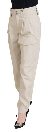 Chic Beige Baumwollhose für elegante Komfort