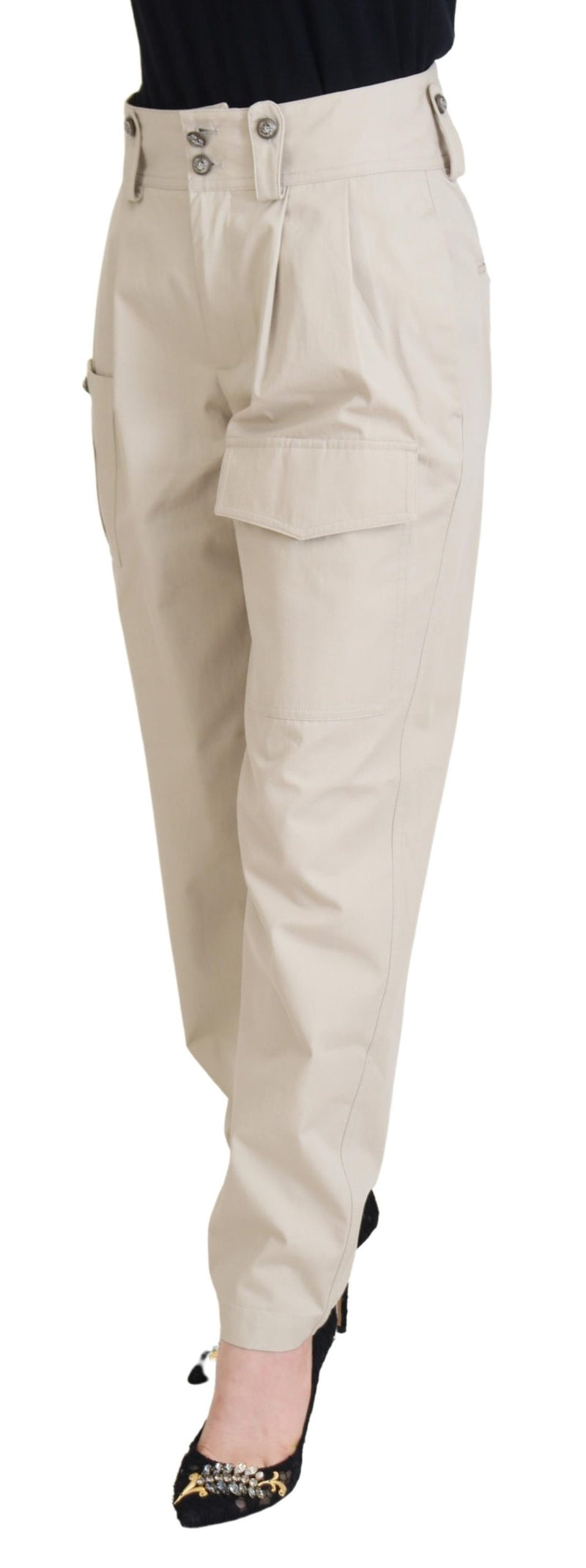 Pantalones de algodón beige elegantes para una elegante comodidad