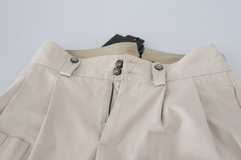 Pantalones de algodón beige elegantes para una elegante comodidad