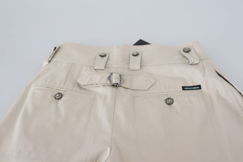 Pantalones de algodón beige elegantes para una elegante comodidad