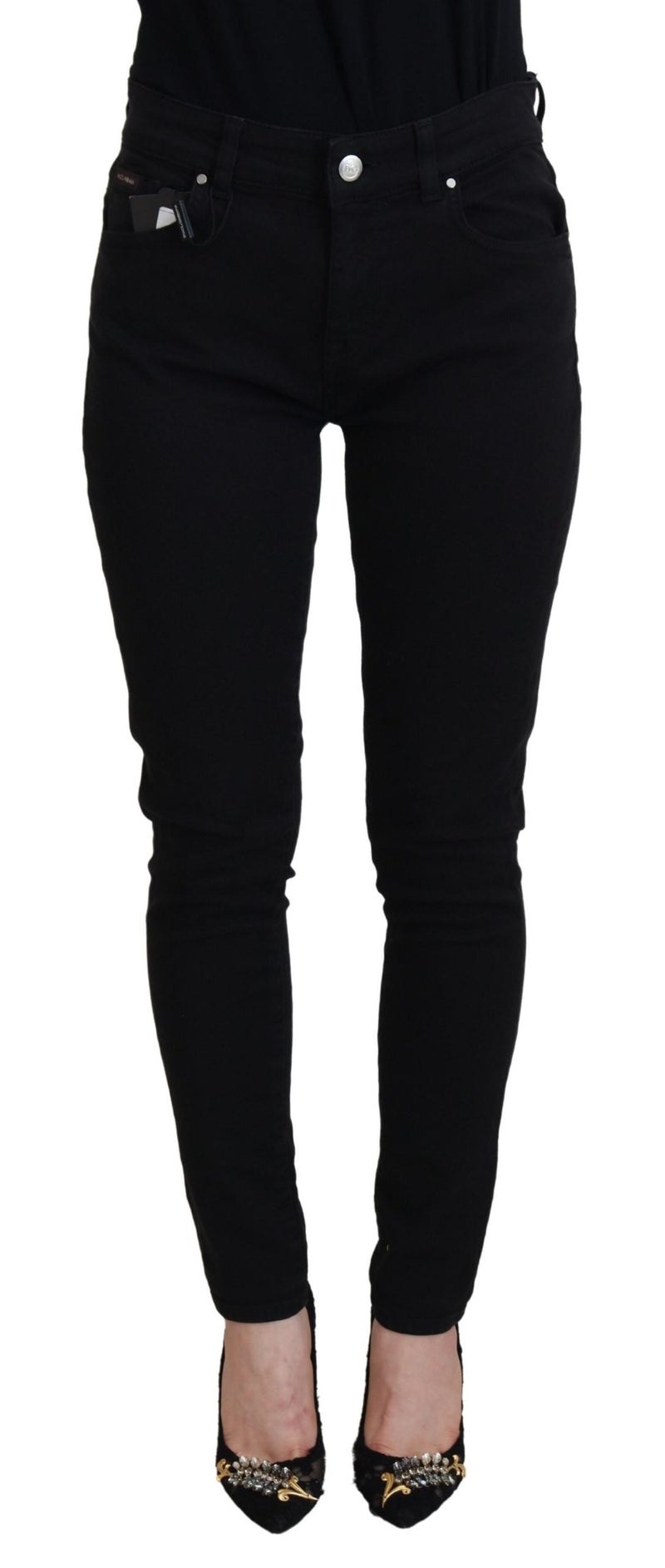 Elegante schwarze Jeanshose