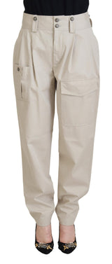 Pantalon en coton beige élégant